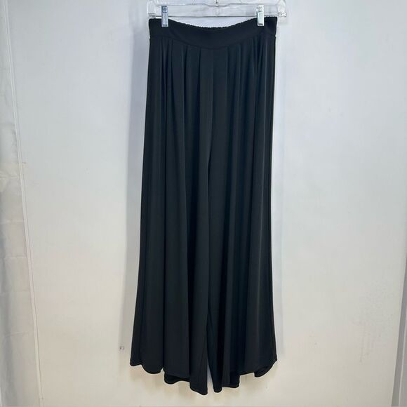 JW Size M Black Super  Wide Leg Elastic Waistband Palazzo Pants - Picture 1 of 10